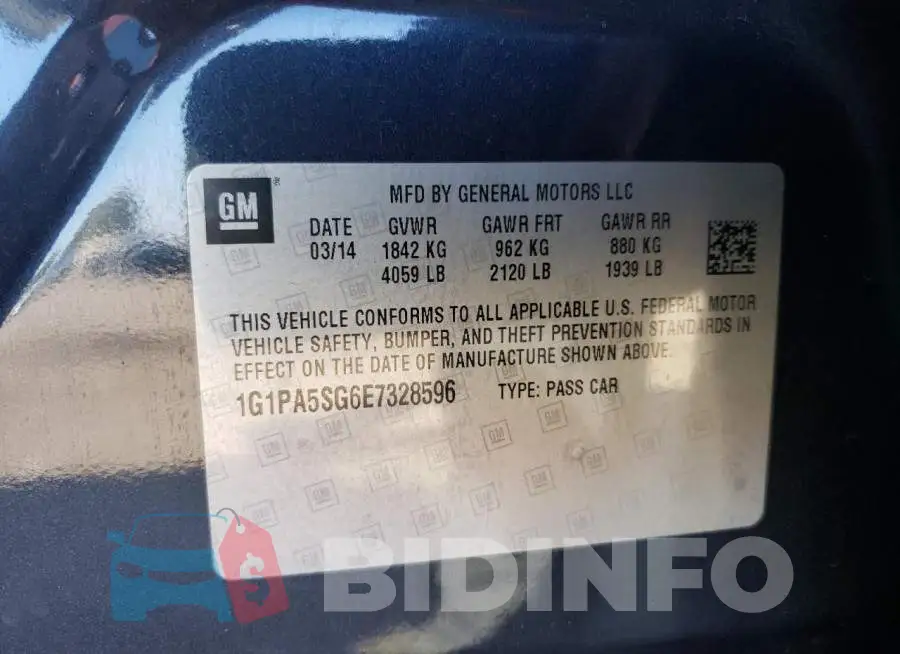 1G1PA5SG6E7328596 Photo# 12