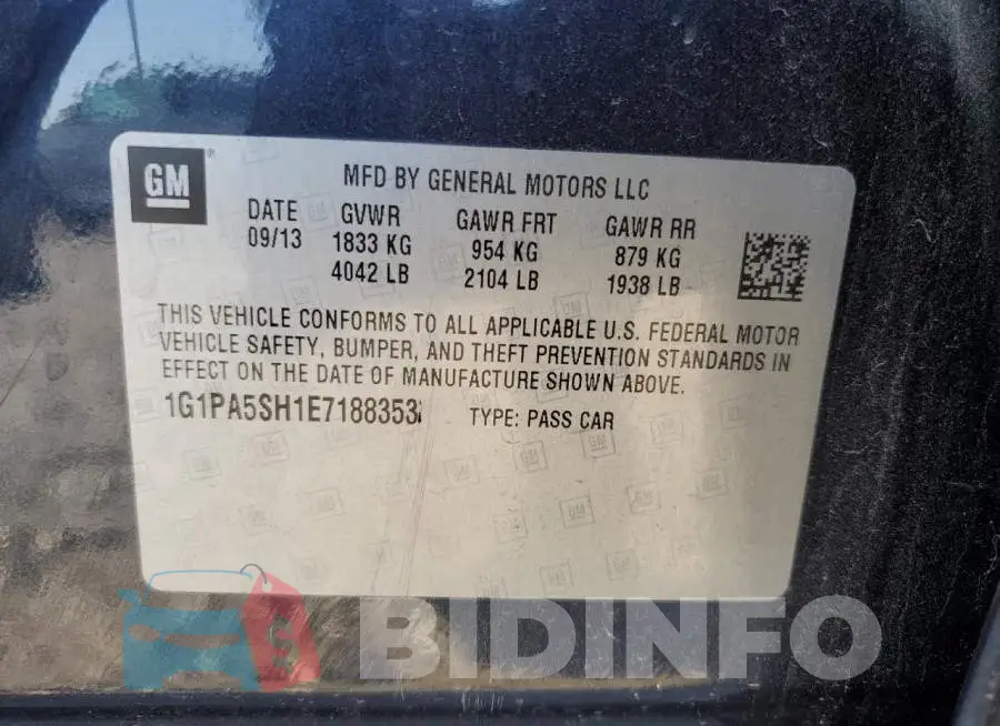 1G1PA5SH1E7188353 Photo# 12