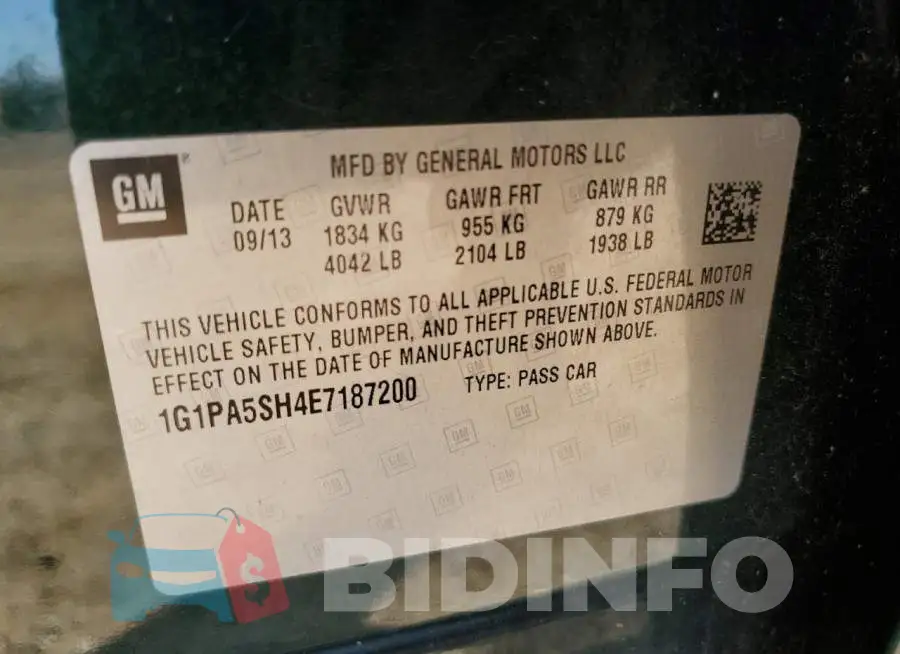 1G1PA5SH4E7187200 Photo# 12