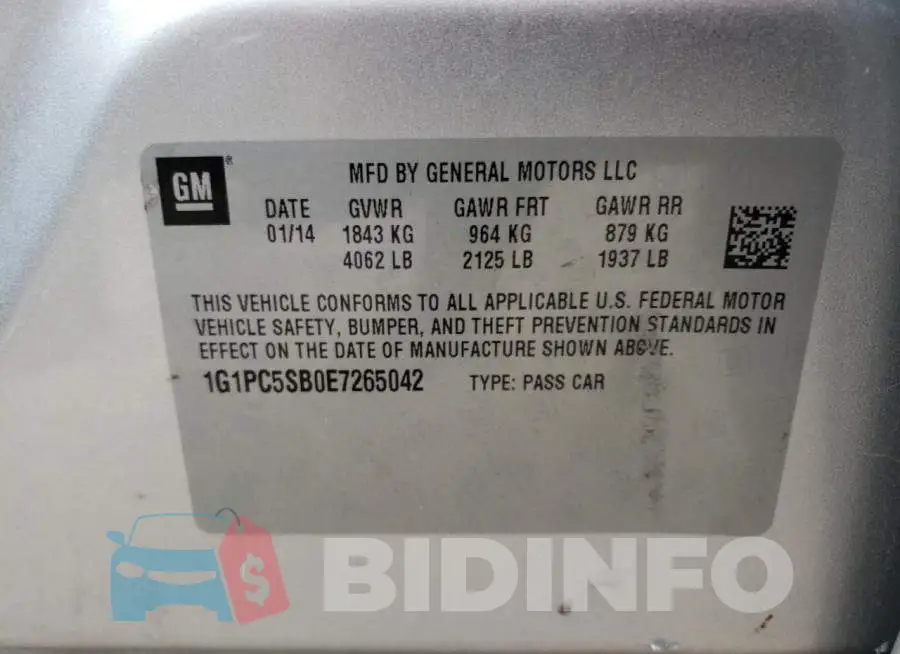 1G1PC5SB0E7265042 Photo# 12