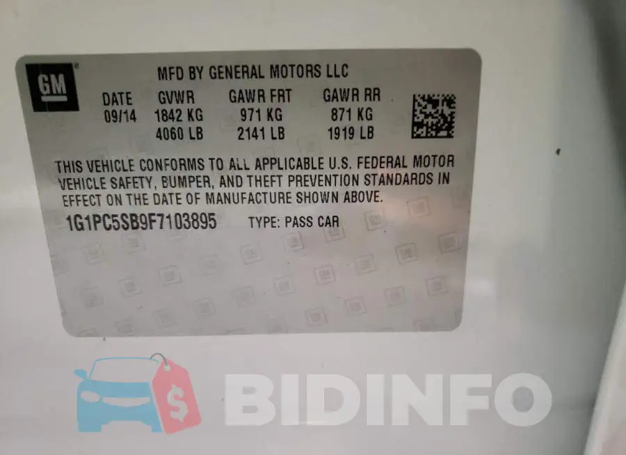 1G1PC5SB9F7103895 Photo# 12