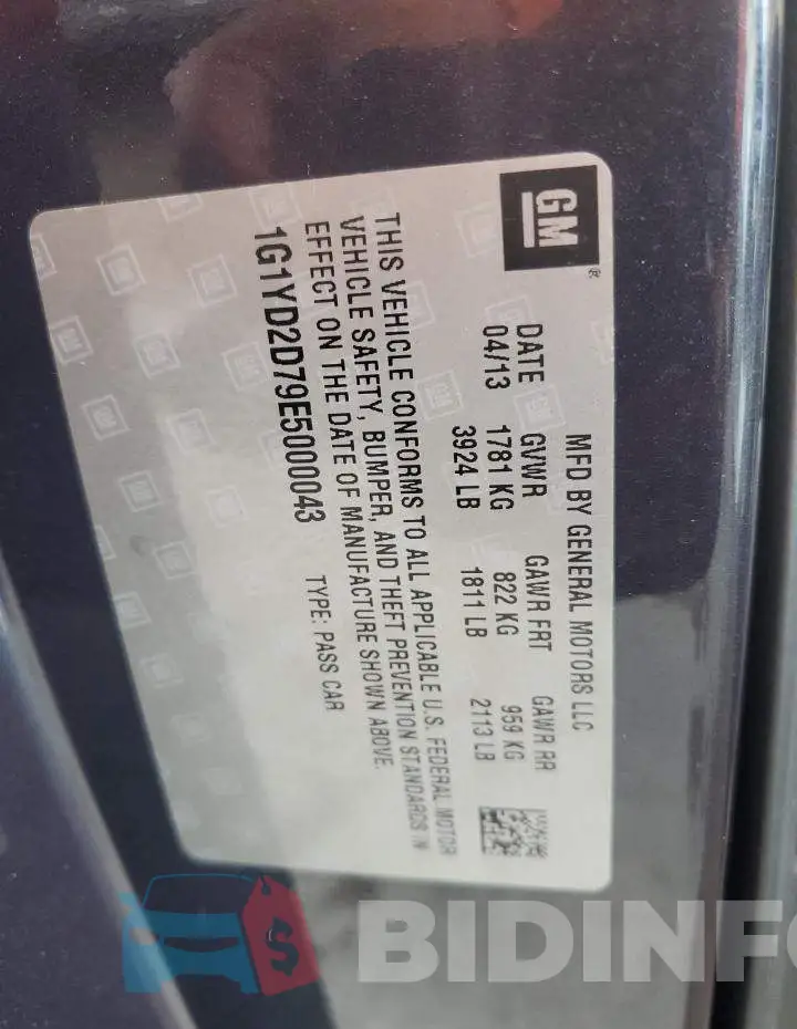 1G1YD2D79E5000043 Photo# 13