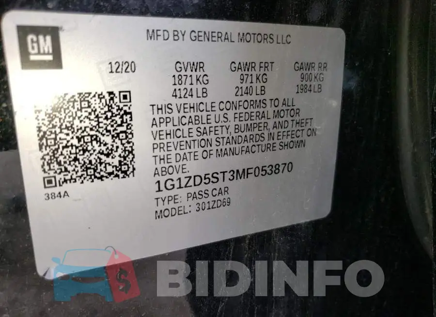 1G1ZD5ST3MF053870 Photo# 13