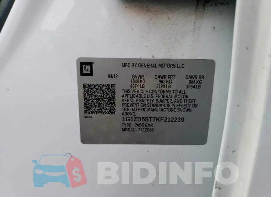1G1ZD5ST7KF212239 Photo# 13