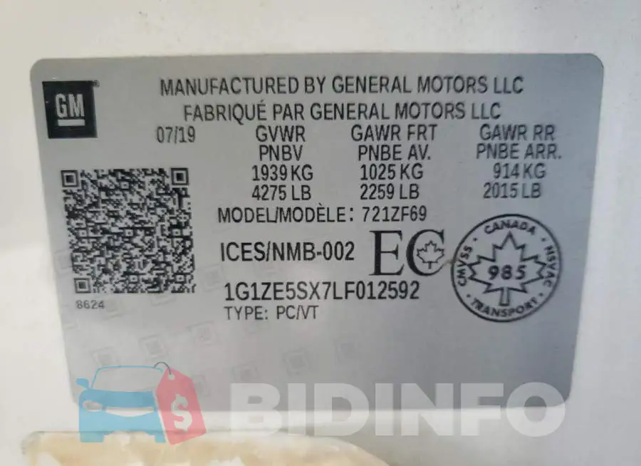 1G1ZE5SX7LF012592 Photo# 12
