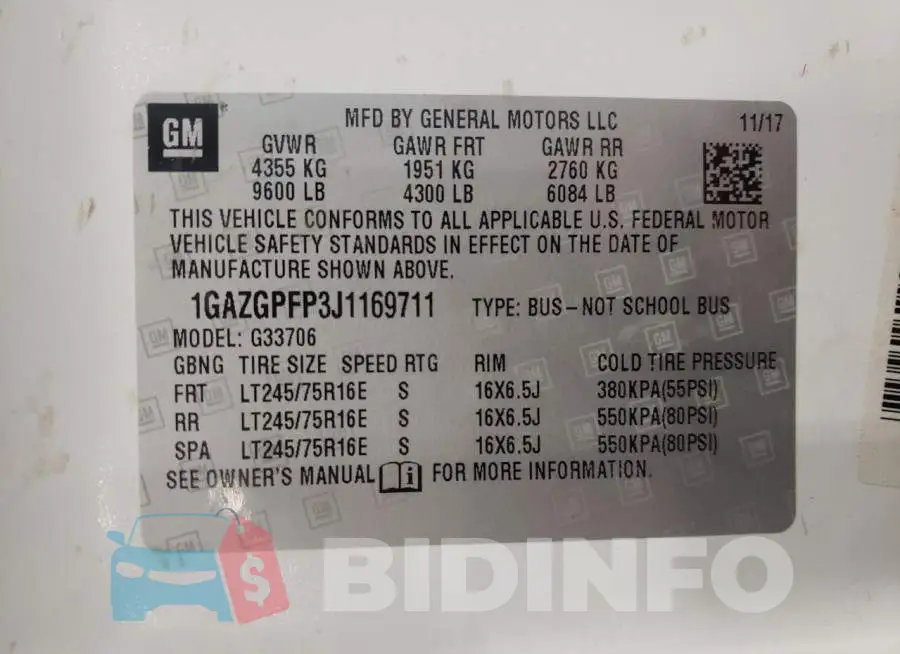 1GAZGPFP3J1169711 Photo# 13