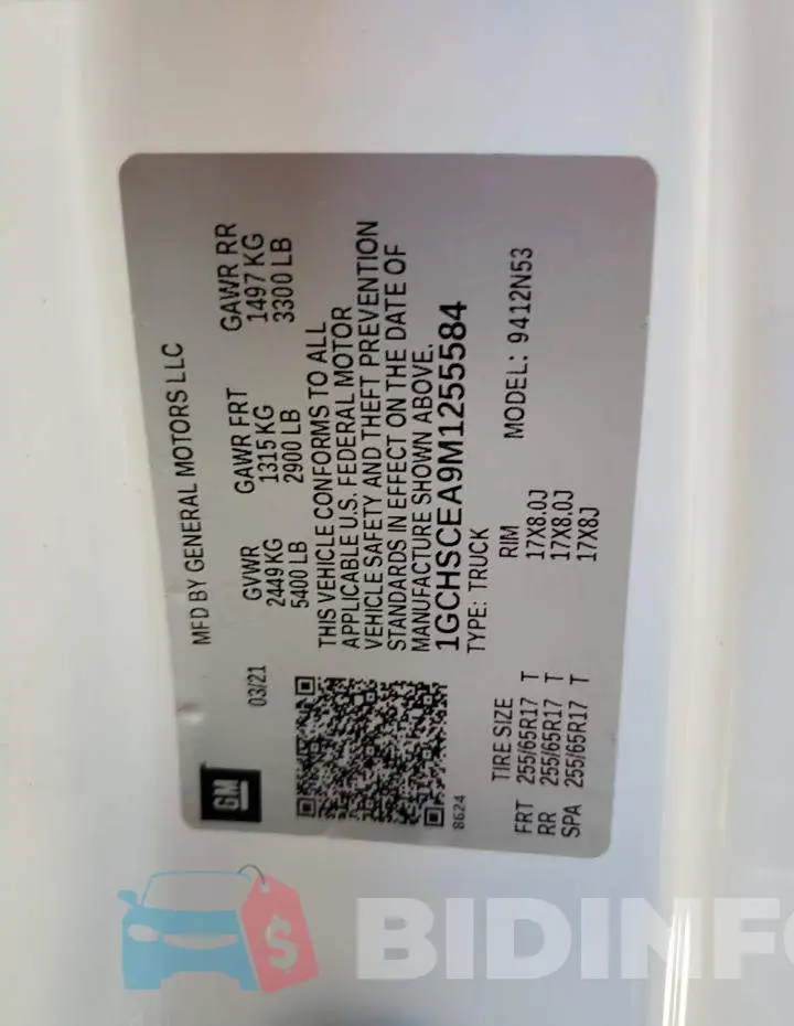 1GCHSCEA9M1255584 Photo# 12