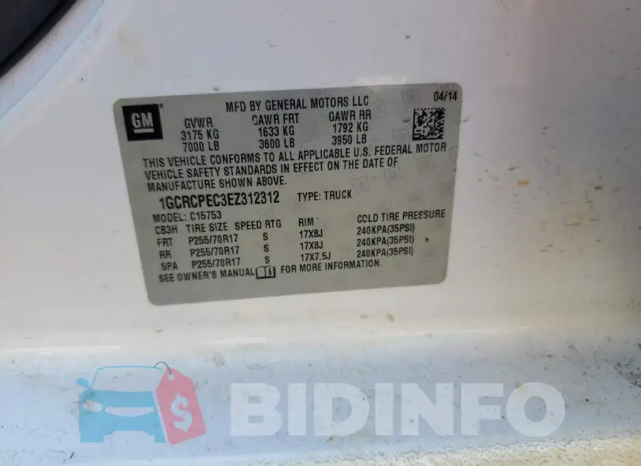 1GCRCPEC3EZ312312 Photo# 12