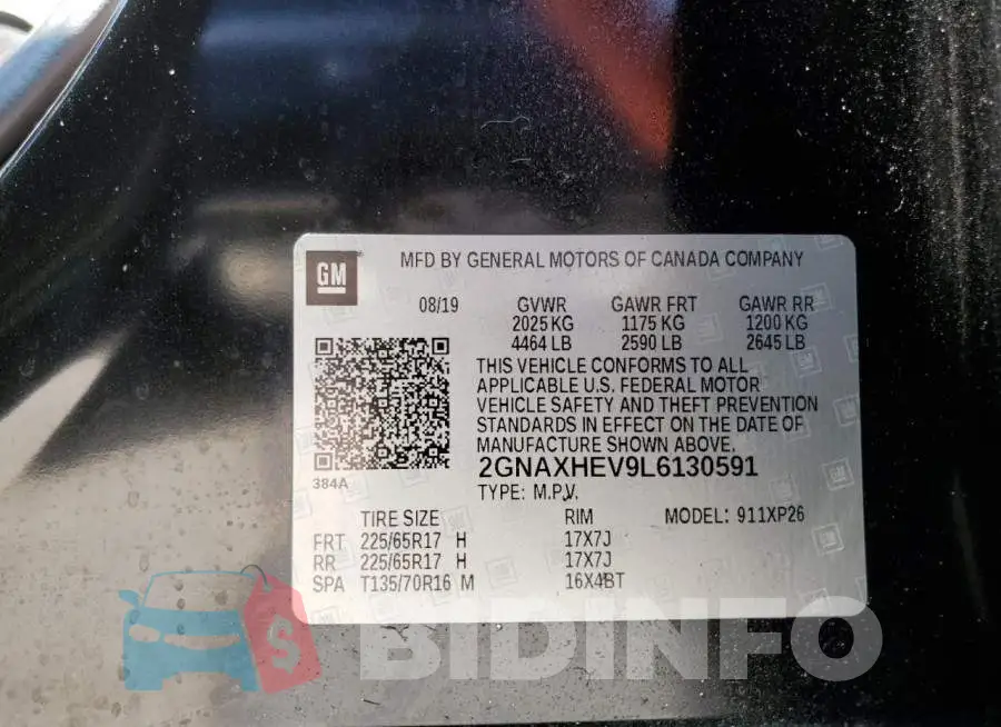 2GNAXHEV9L6130591 Photo# 14