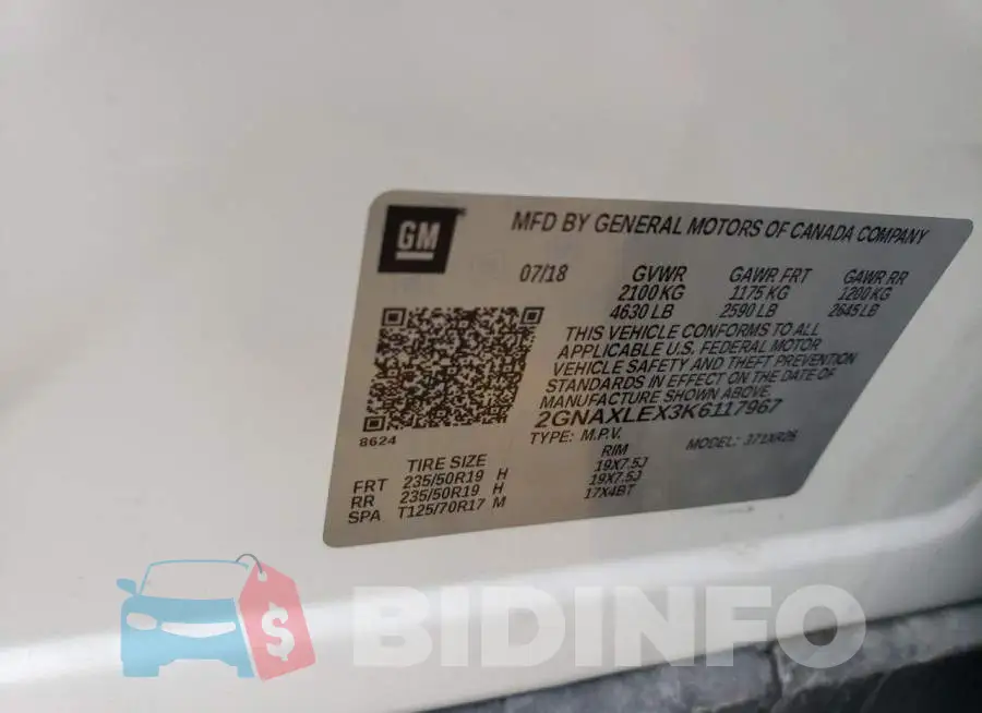 2GNAXLEX3K6117967 Photo# 12