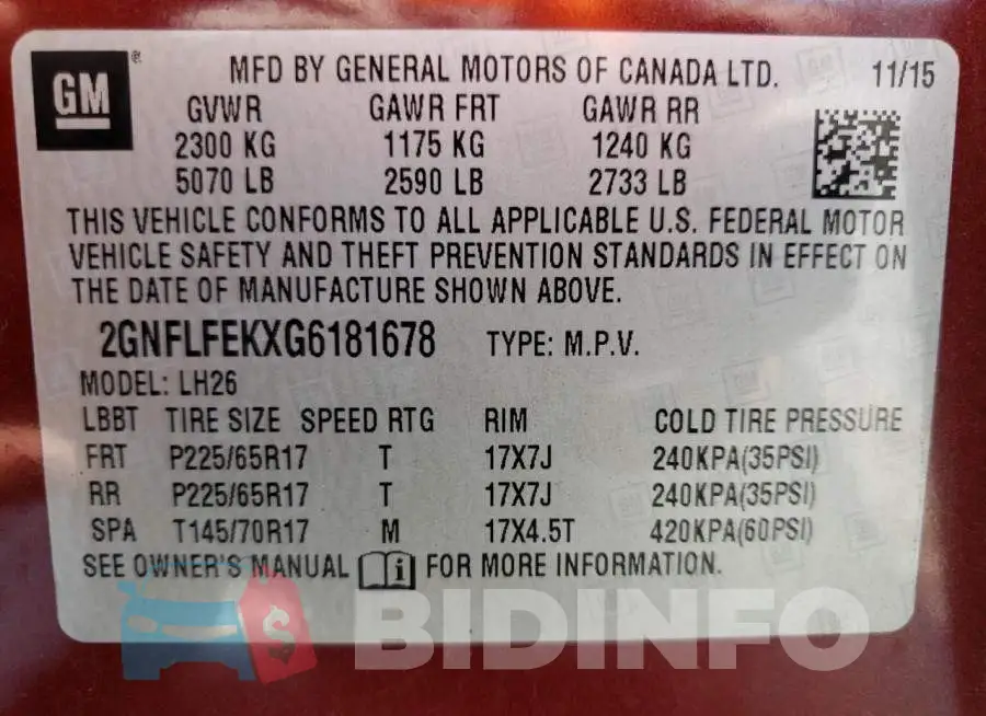 2GNFLFEKXG6181678 Photo# 13