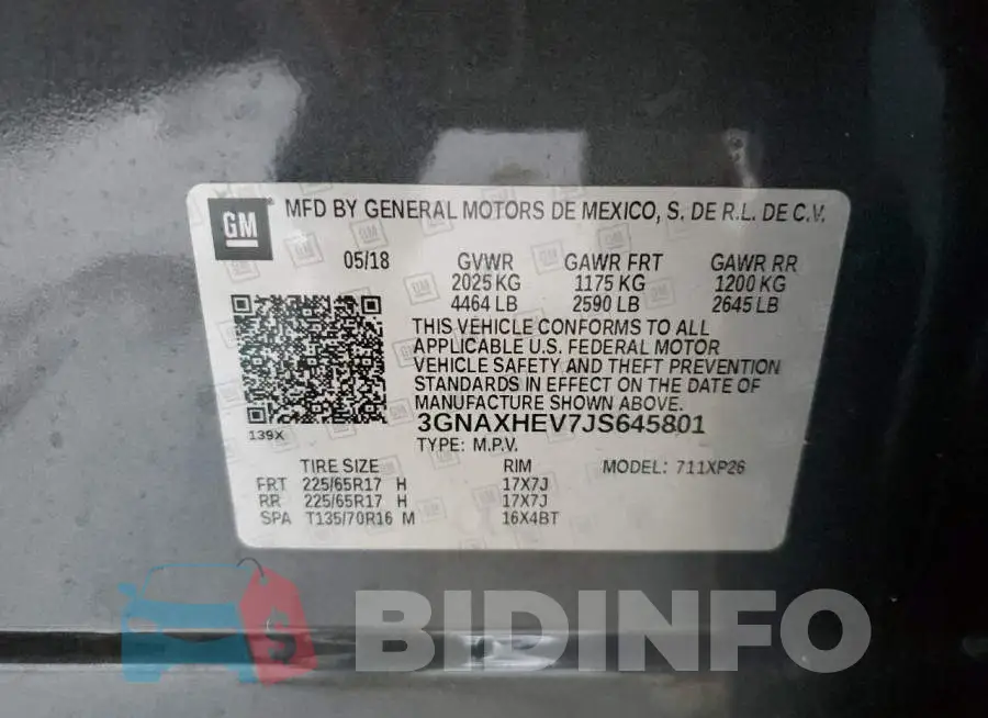 3GNAXHEV7JS645801 Photo# 13
