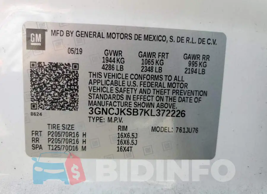 3GNCJKSB7KL372226 Photo# 13