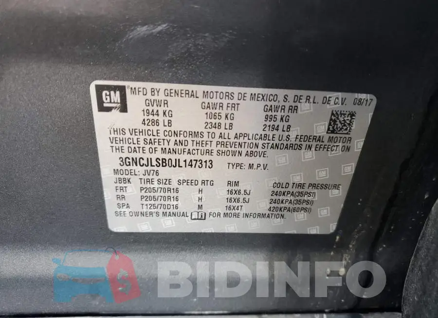 3GNCJLSB0JL147313 Photo# 13
