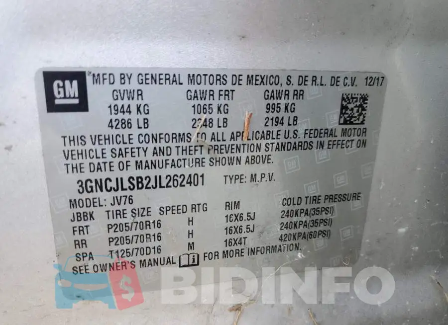 3GNCJLSB2JL262401 Photo# 14