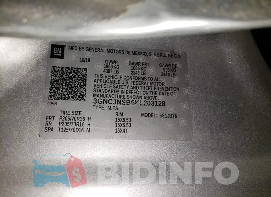 3GNCJNSB5KL203128 Photo# 12