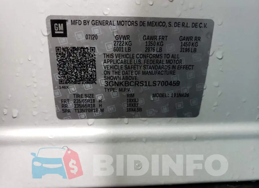 3GNKBCRS1LS700459 Photo# 14