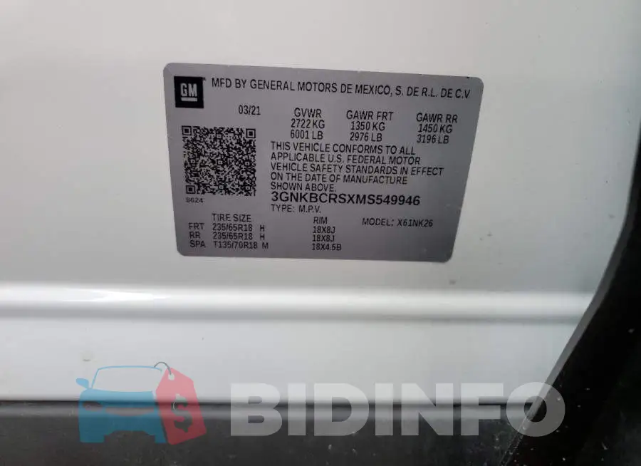 3GNKBCRSXMS549946 Photo# 13