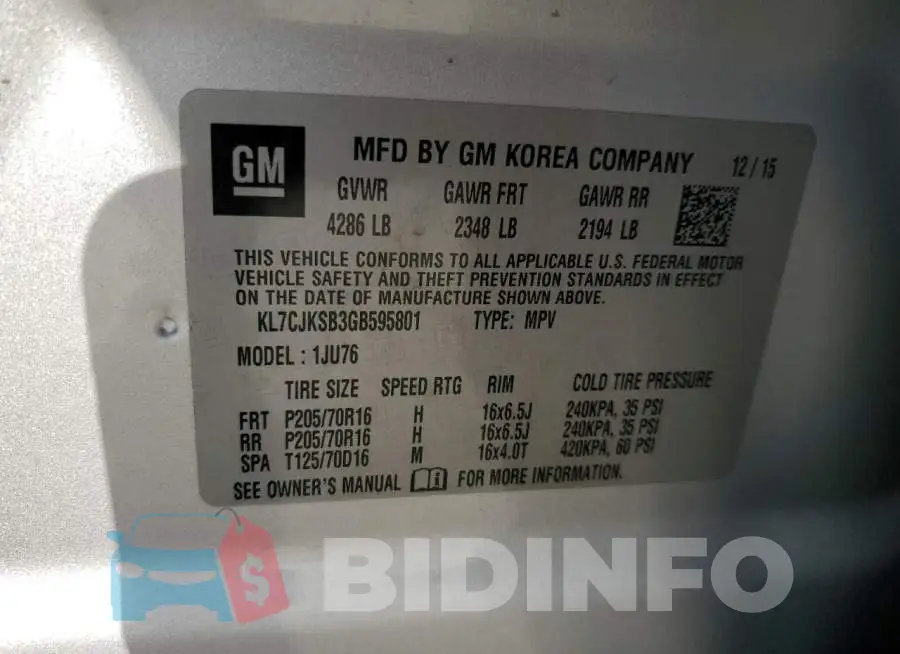 KL7CJKSB3GB595801 Photo# 13