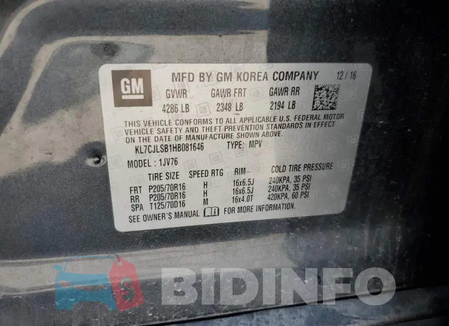 KL7CJLSB1HB081646 Photo# 12