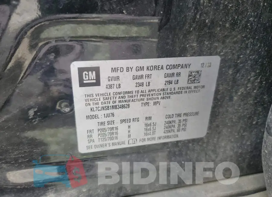 KL7CJNSB1MB348628 Photo# 12