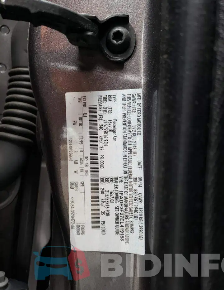 1FADP3F27EL419188 Photo# 12