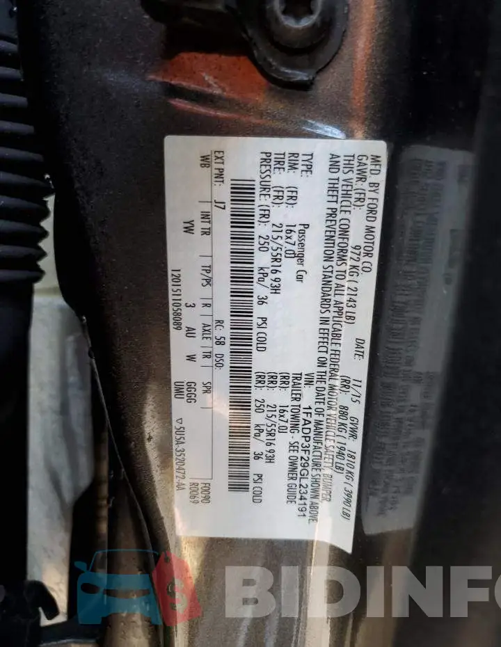 1FADP3F29GL234191 Photo# 12