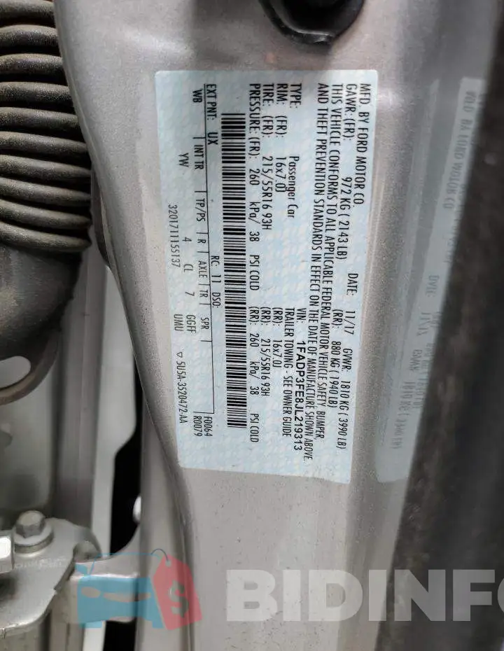 1FADP3FE8JL219313 Photo# 13