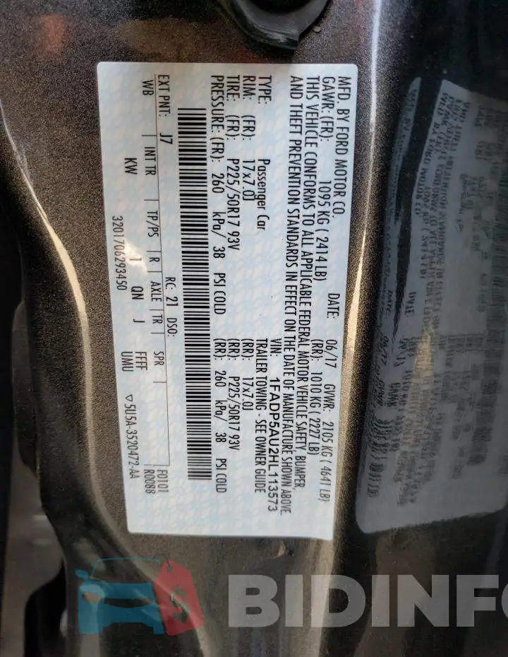 1FADP5AU2HL113573 Photo# 13