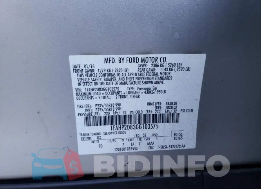 1FAHP2D83GG103575 Photo# 12