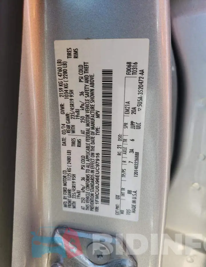 1FMCU0J96EUC97916 Photo# 13