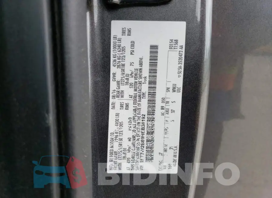 1FT7W2B69HEB38192 Photo# 13