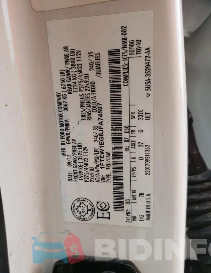 1FTEW1EG8JFA74507 Photo# 12
