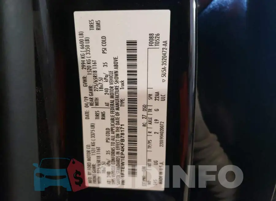 1FTEW1EP4KFB78171 Photo# 13