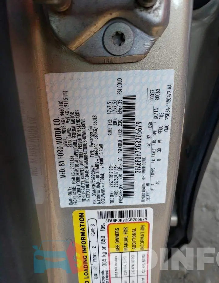 3FA6P0H72GR205679 Photo# 12