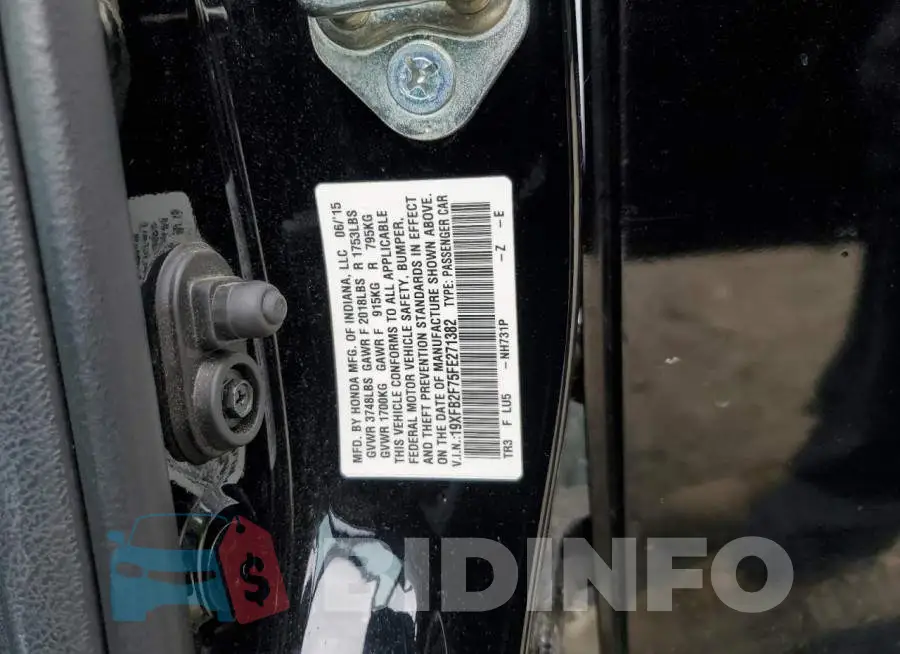 19XFB2F75FE271382 Photo# 12