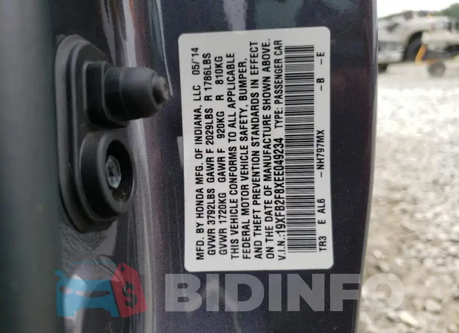 19XFB2F8XEE049234 Photo# 12