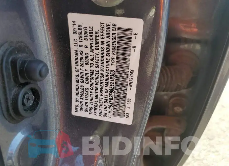 19XFB2F98EE218353 Photo# 12