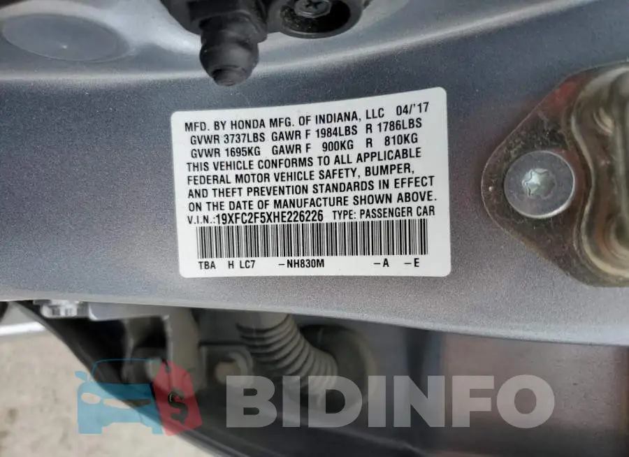 19XFC2F5XHE226226 Photo# 12