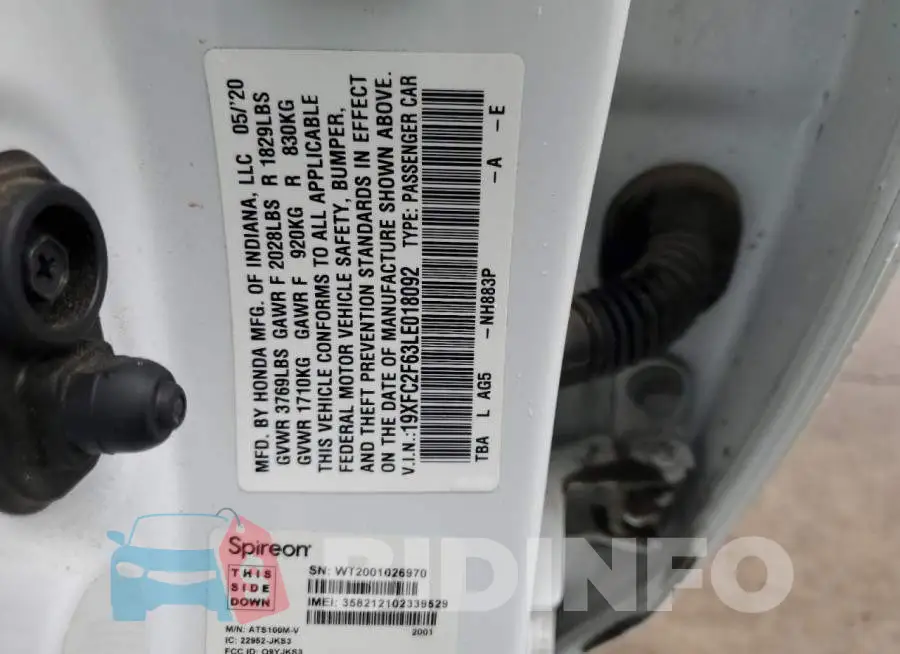 19XFC2F63LE018092 Photo# 12