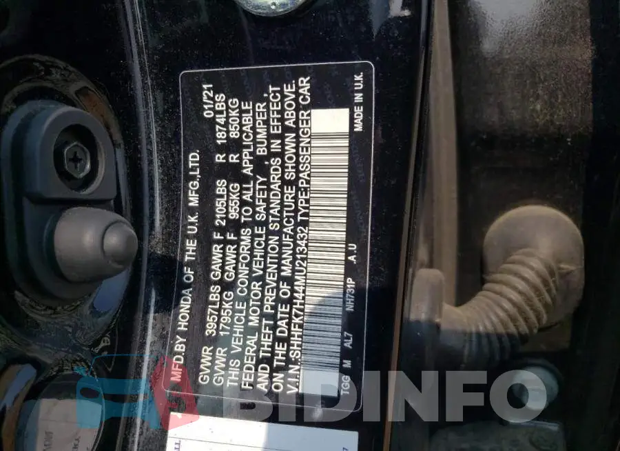SHHFK7H44MU213432 Photo# 12