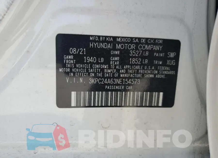 3KPC24A63NE154573 Photo# 12