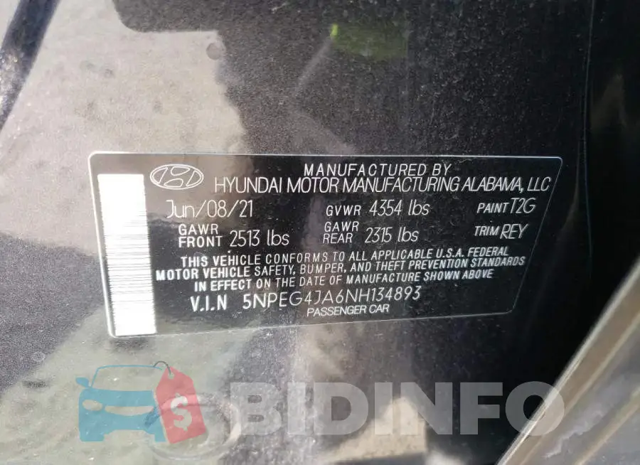 5NPEG4JA6NH134893 Photo# 12