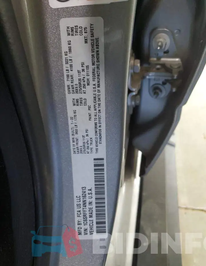 1C6SRFFT4NN162413 Photo# 12