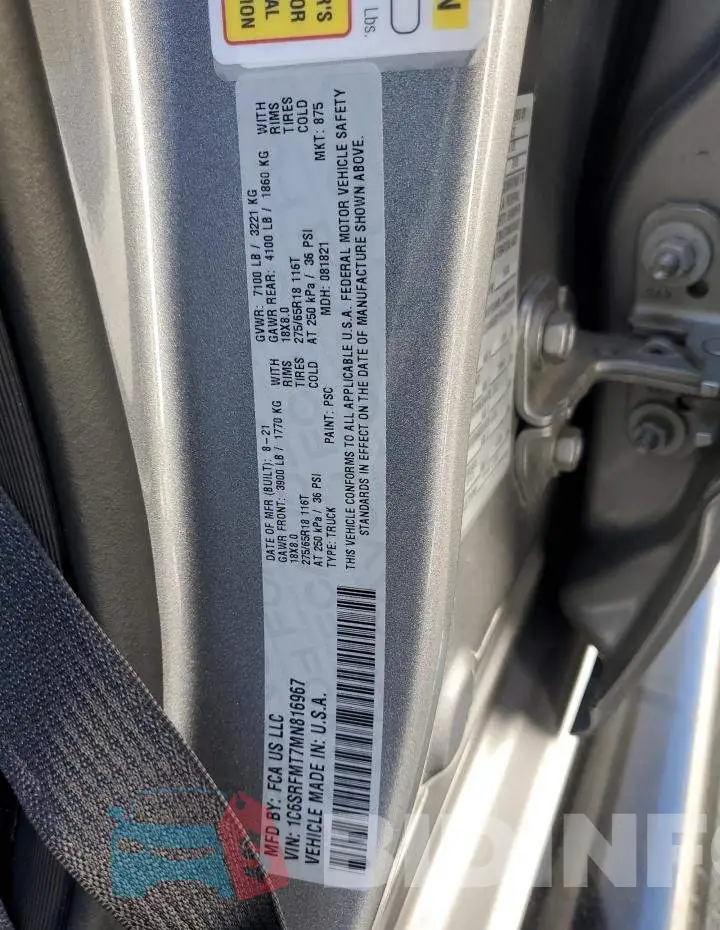 1C6SRFMT7MN816967 Photo# 12