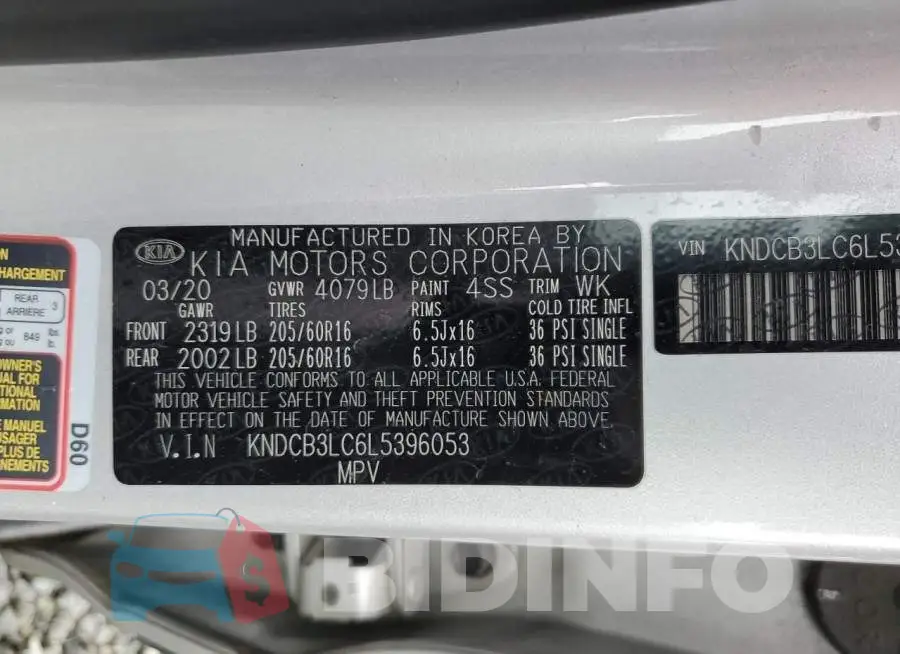 KNDCB3LC6L5396053 Photo# 12