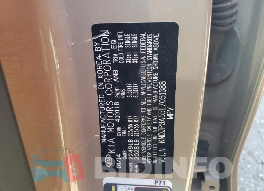 KNDJP3A55E7051388 Photo# 12