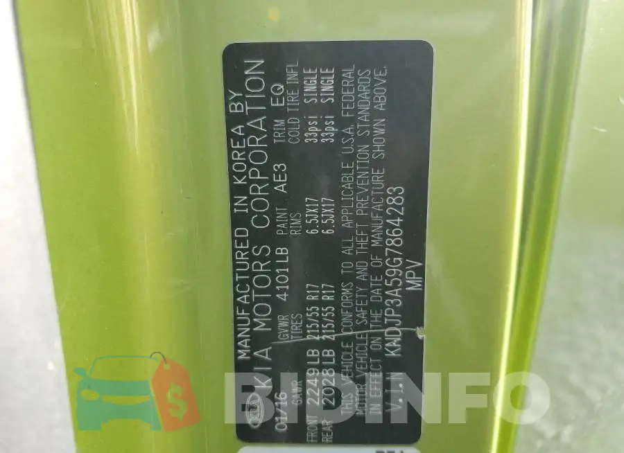 KNDJP3A59G7864283 Photo# 12