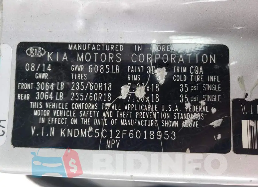 KNDMC5C12F6018953 Photo# 13