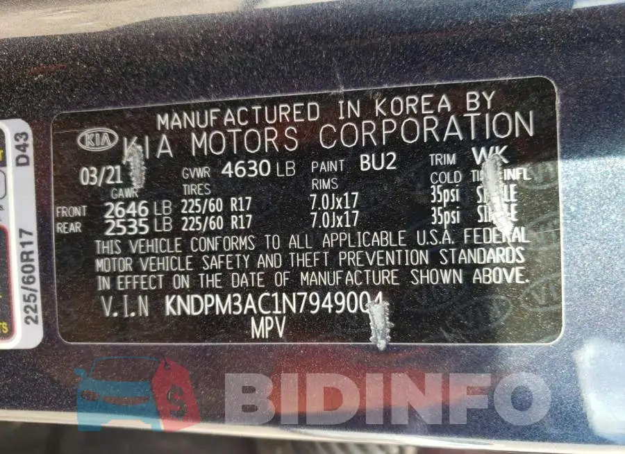 KNDPM3AC1N7949004 Photo# 13